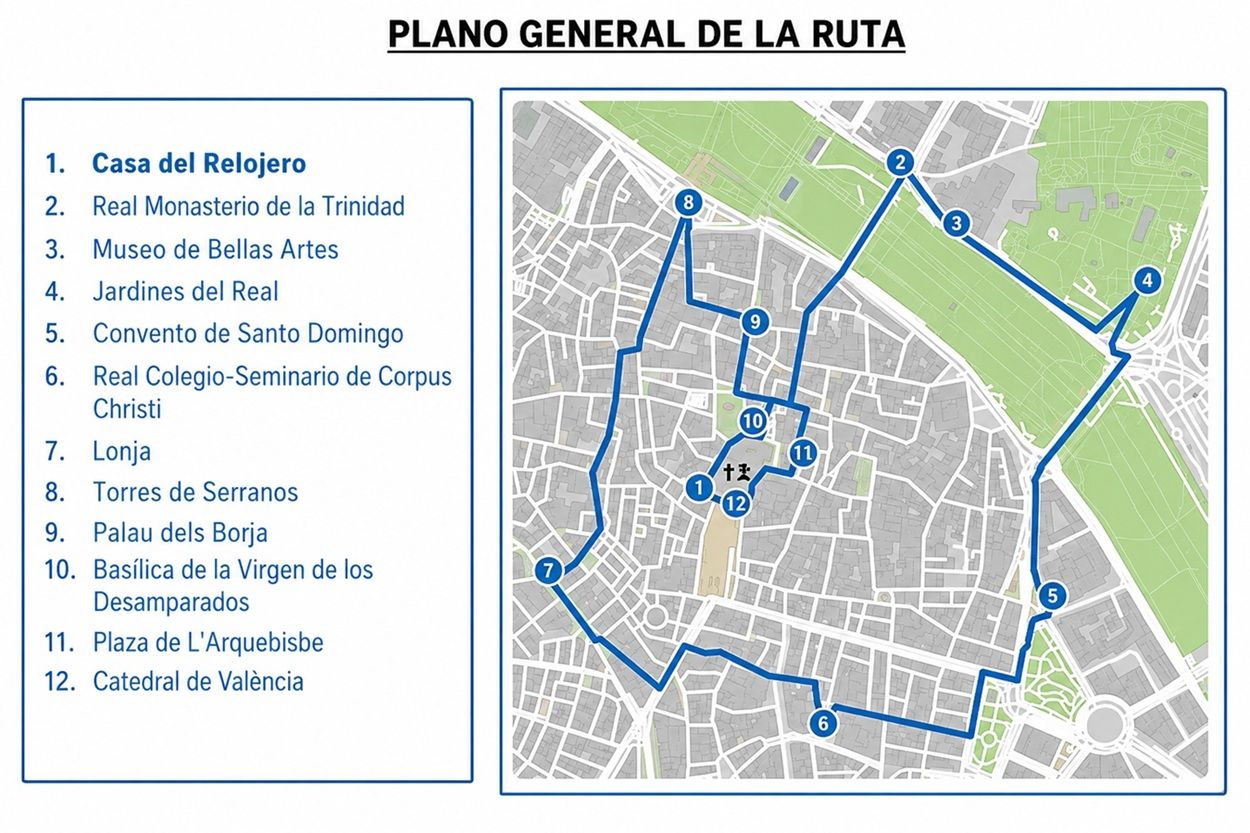 mapa ruta del Santo Caliz Valencia